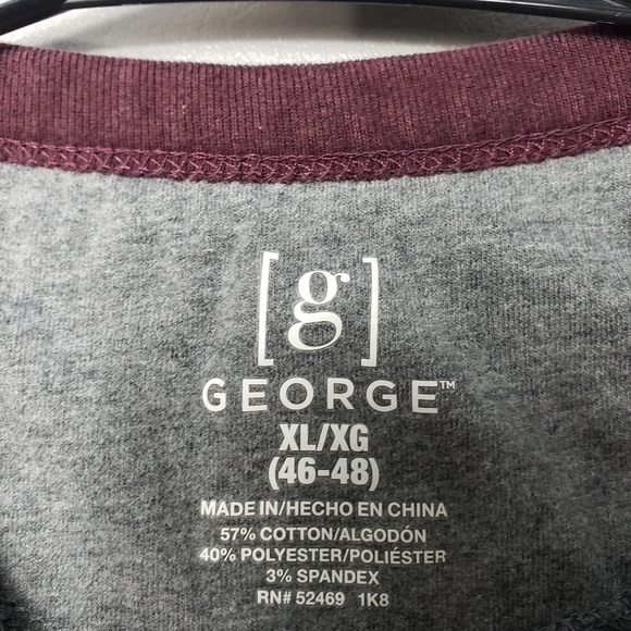 George mens maroon long sleeve thermal shirt size XL 46-48 - Picture 5 of 8